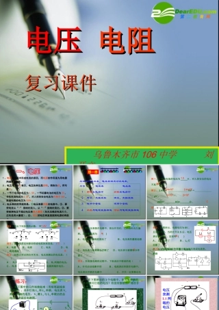 新疆乌鲁木齐地区八年级物理6.5电压电阻复习课件人教版 课件