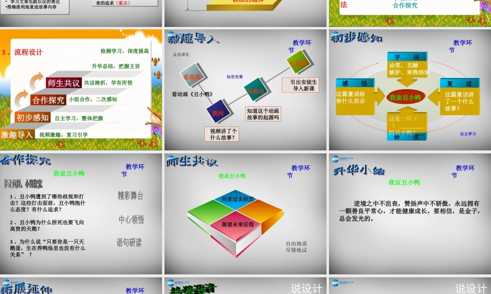 中学七年级语文下册 3(丑小鸭)课件4 新人教版 课件
