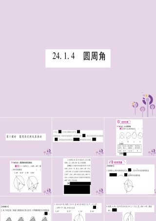 九年级数学上册 第二十四章 圆 241 圆的有关性质 2414 圆周角 第1课时 作业课件 (新版)新人教版 课件