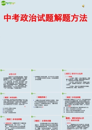 中考政治 试题解题方法课件-2