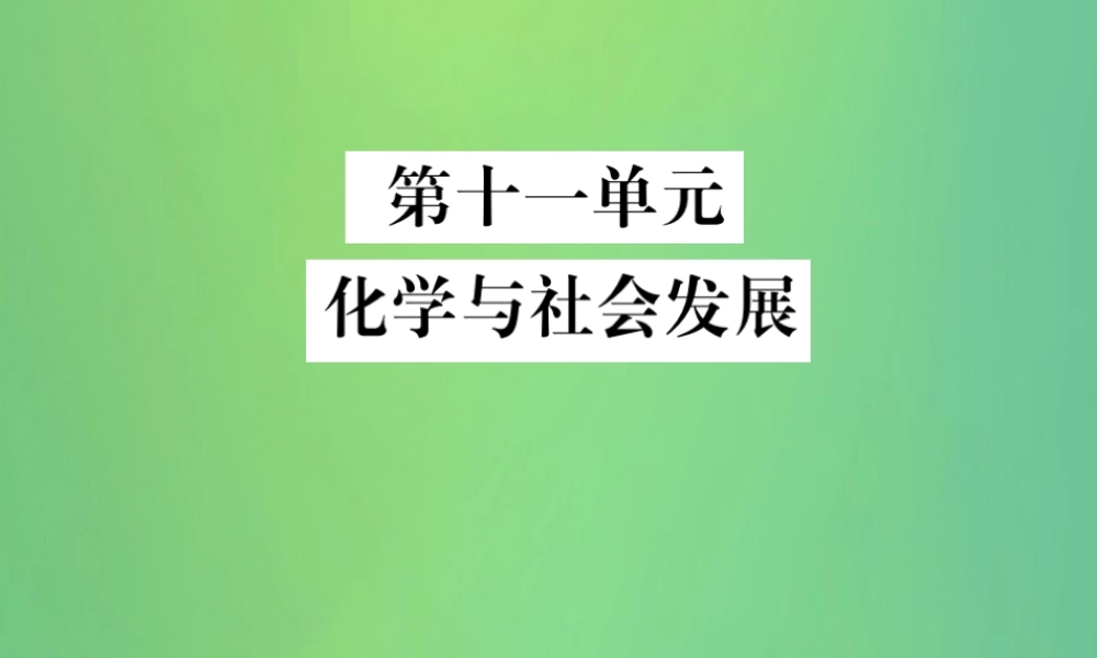 中考化学总复习 教材考点梳理 第十一单元 化学与社会发展课件 鲁教版 课件