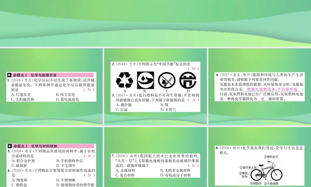 中考化学总复习 教材考点梳理 第十一单元 化学与社会发展课件 鲁教版 课件