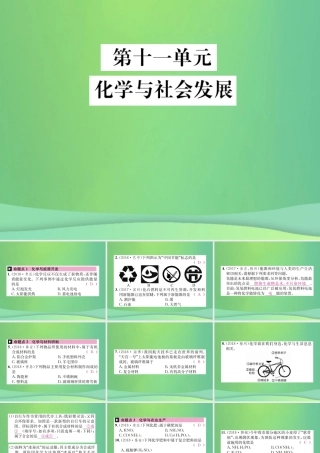 中考化学总复习 教材考点梳理 第十一单元 化学与社会发展课件 鲁教版 课件