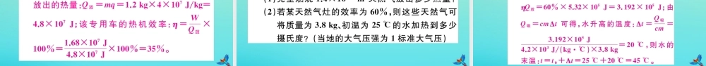 九年级物理全册 第十四章 内能的利用 第二节 热机的效率习题讲评课件 (新版)新人教版 课件