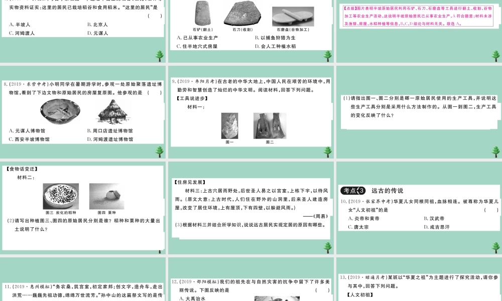 史上册 第一单元复习卷作业课件 新人教版 课件