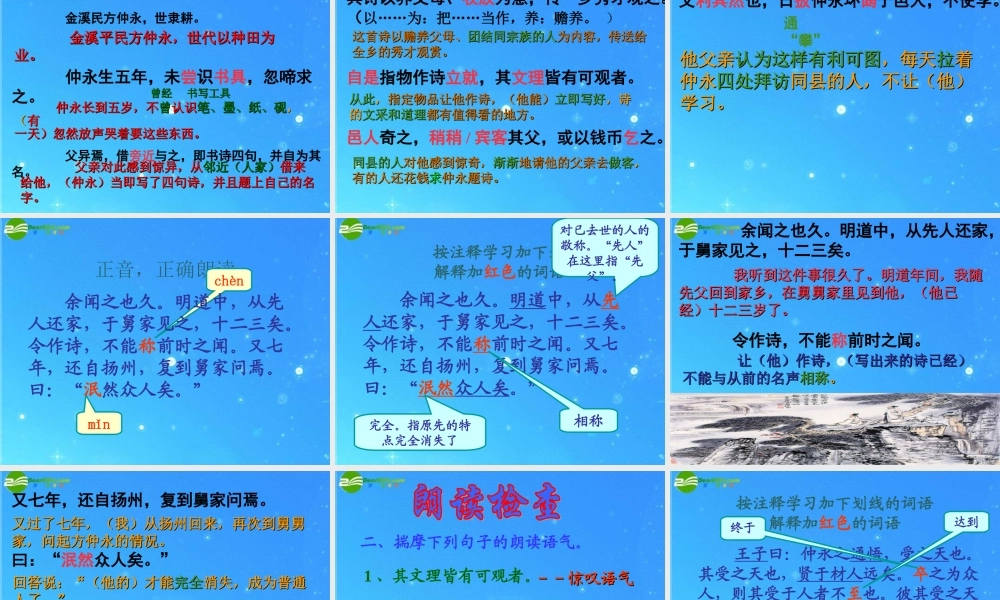 七年级语文下册 (伤仲永)课件 人教新课标版 课件