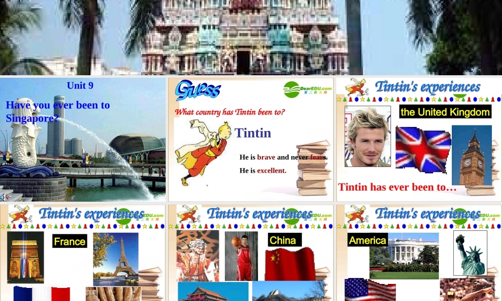 八年级英语下册第九单元阅读文章Have you ever been to Singapore课件 人教版新目标 课件