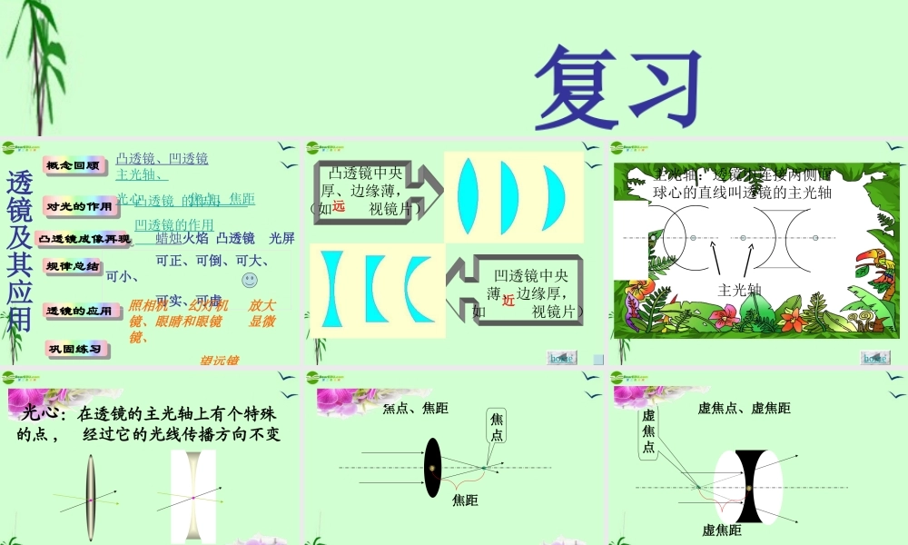 八年级物理上册 透镜及其应用复习课件 人教新课标版 课件