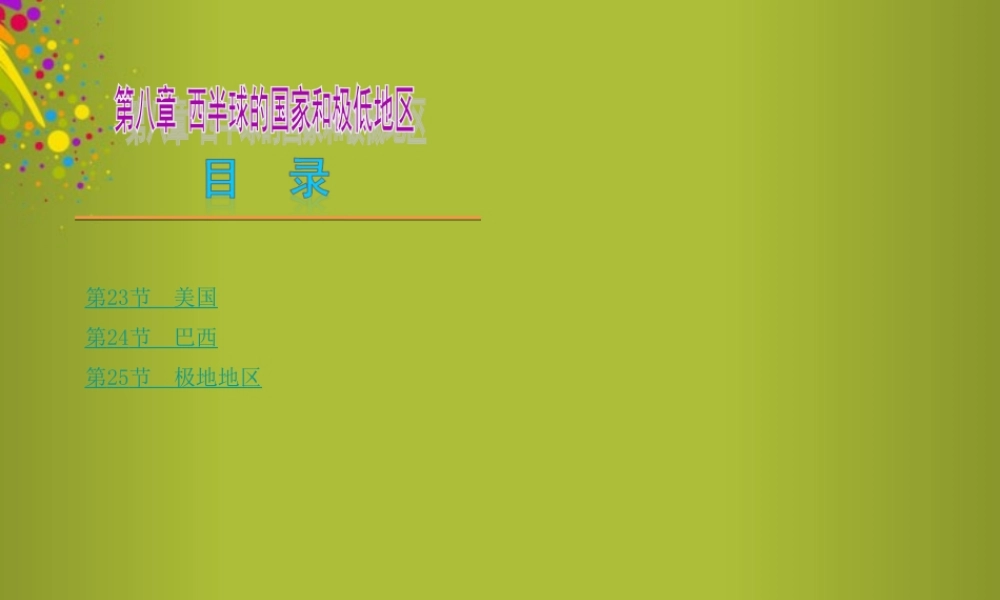 中考地理总复习 第八章 西半球的国家和极低地区课件 新人教版 课件