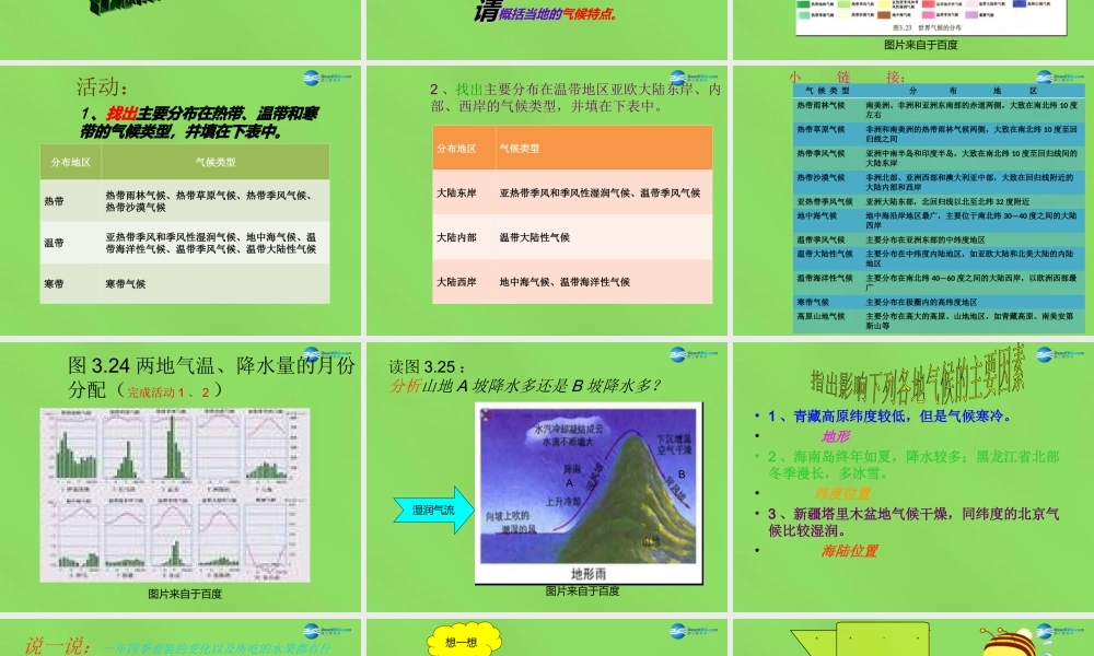 中学七年级地理上册(3.4 世界的气候)课件 新人教版 课件