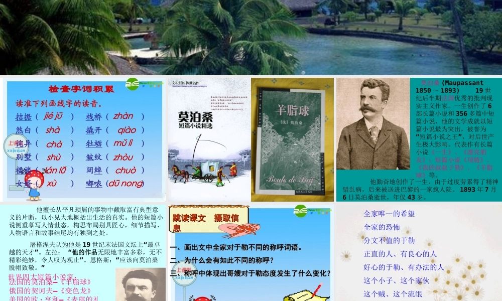 九年级语文上册(我的叔叔于勒)课件 人教新课标版 课件