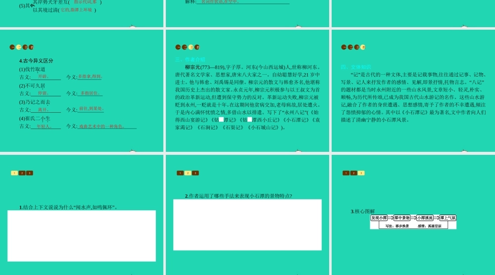 八年级语文上册 第四单元 十六 小石潭记课件 苏教版 课件