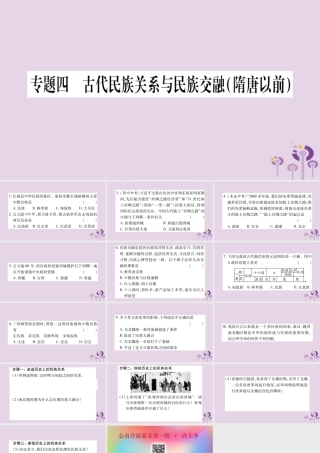 广西七年级历史上册 第4单元 三国两晋南北朝时期 政权分立与民族交融 专题四 古代民族关系与民族交融(隋唐以前)课件 新人教版 课件