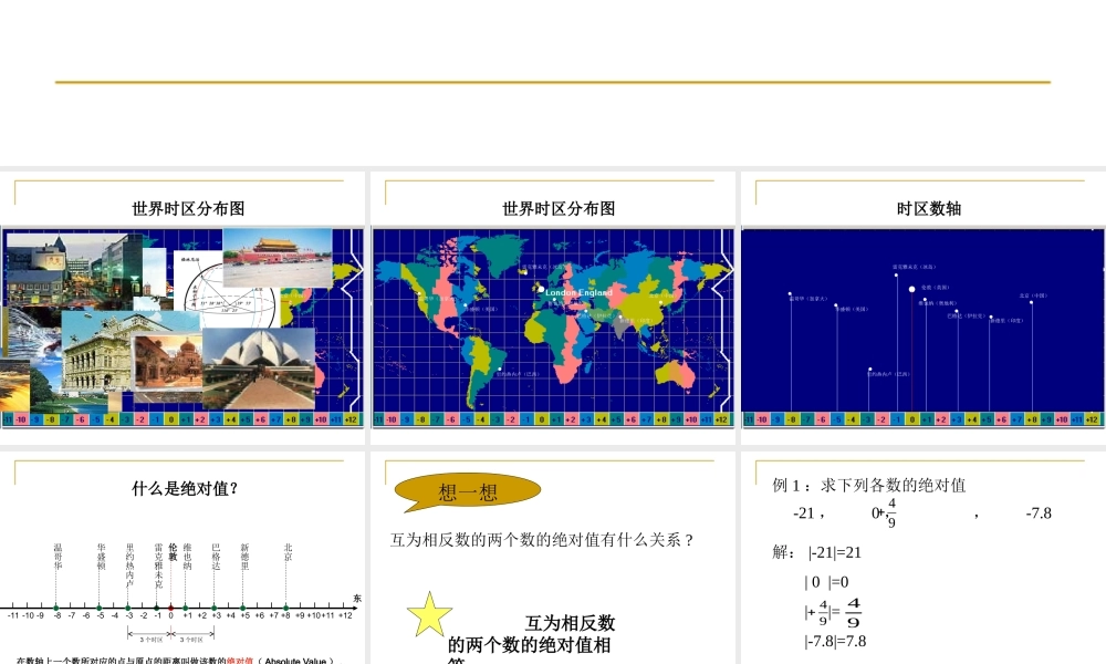 七年级数学绝对值课件2 苏教版 课件