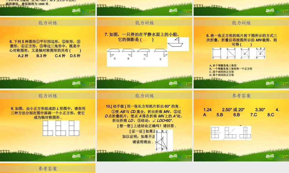 九年级数学中考专题(空间与图形)—第二十四讲(图形与变换二))课件(北师大版) 九年级数学中考专题课件-空间与图形(共18套)北师大版