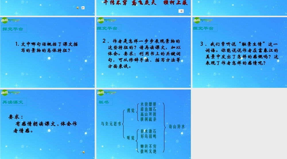 九年级语文下册 与朱元思书) 教学课件 语文版 课件