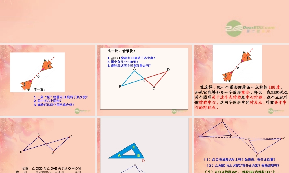 九年级数学(中心对称)课件 人教新课标版 课件
