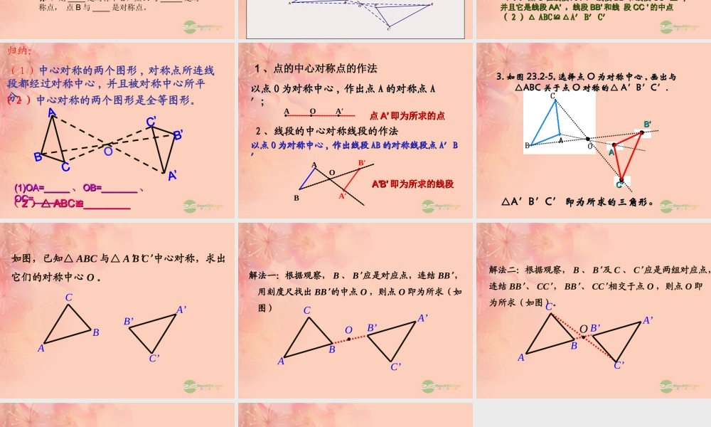 九年级数学(中心对称)课件 人教新课标版 课件