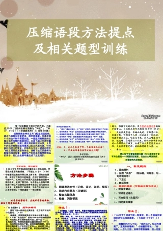 压缩语段方法提点及相关题型训练 人教版 课件