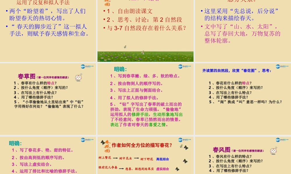 中学七年级语文上册 第三单元 第11课 春课件 新人教版 课件