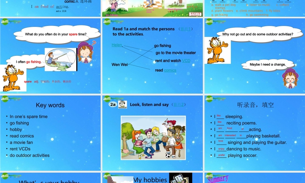 八年级英语上册 Unit 3 Our Hobbies Topic 1What hobbies did you use to have 课件 仁爱版 课件