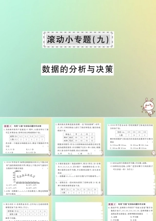 八年级数学上册 滚动小专题(九)习题课件 (新版)北师大版 课件