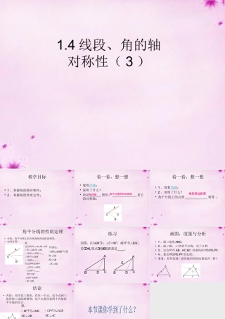 八年级数学上册 1.4 线段、角的轴对称性(第3课时)课件 苏科版 课件