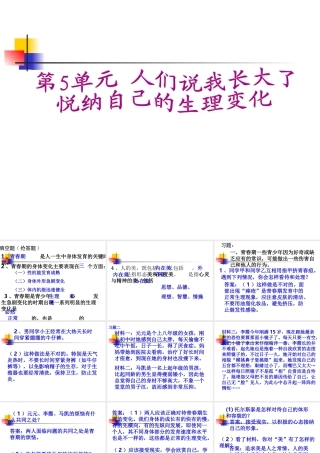 八年级政治下第11课第一框(悦纳自己的生理变化)课件鲁教版 课件