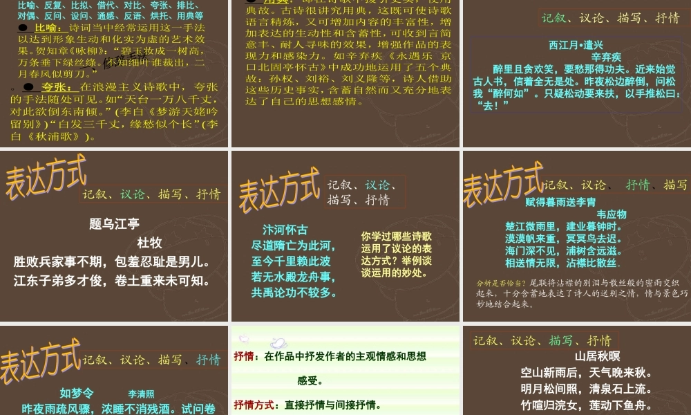 古诗词鉴赏 高考语文应考专题指导 试题