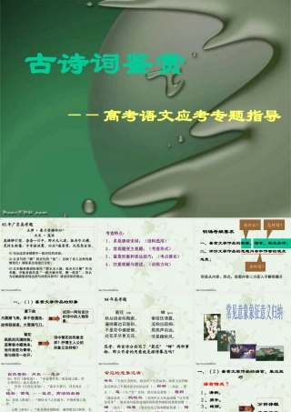 古诗词鉴赏 高考语文应考专题指导 试题