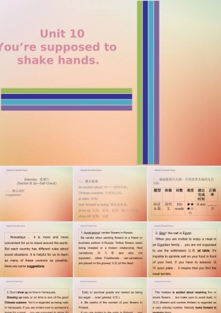 九年级英语全册 Unit 10 You re supposed to shake hands Saturday复现式周周练课件 (新版)人教新目标版 课件