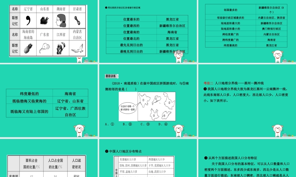 中考地理 七上 第一章 从世界看中国复习课件