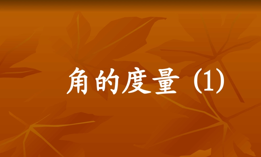 七年级数学角的度量课件1 新课标 人教版 课件