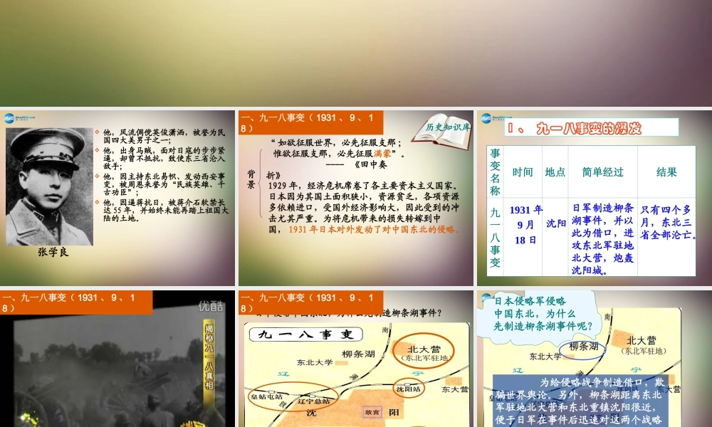 八年级历史上册 第14课 难忘九一八课件 新人教版 课件