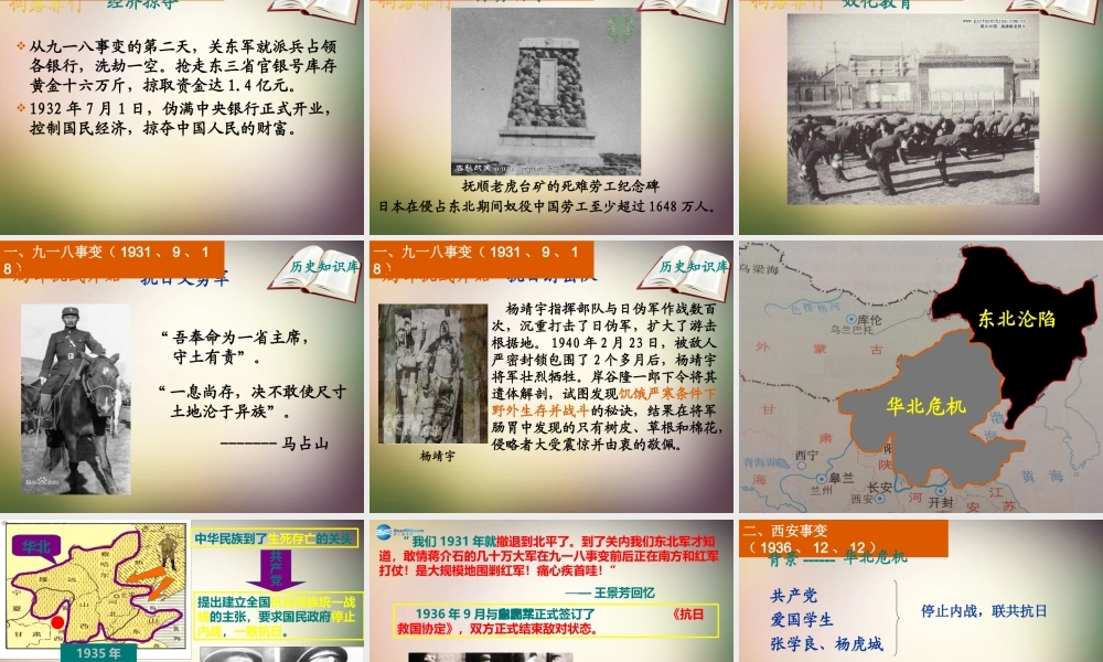 八年级历史上册 第14课 难忘九一八课件 新人教版 课件