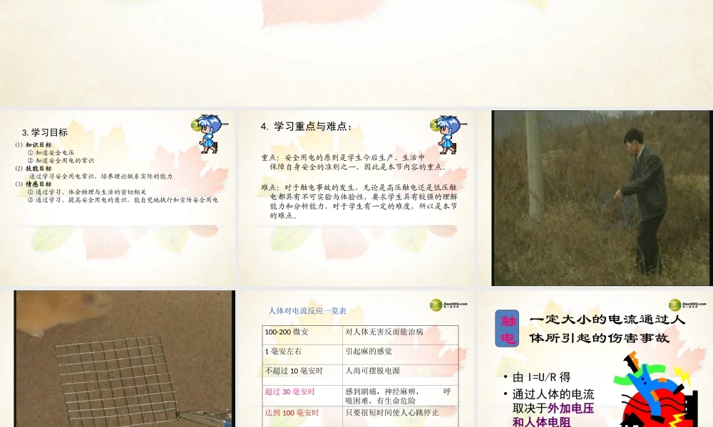 九年级物理全册 第十九章 生活用电 第3节 安全用电名师教学课件1 新人教版 课件