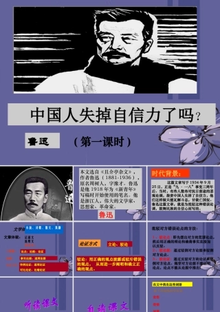 九年级语文 中国人失掉自信力了吗课件1 新人教版 课件