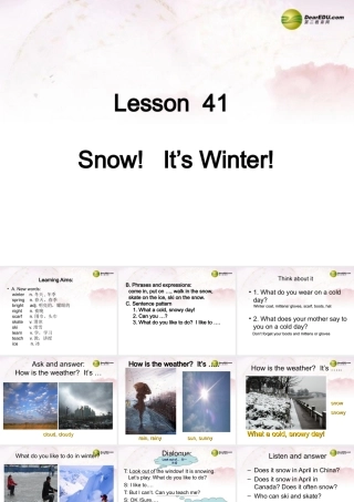 中学七年级英语下册 Lesson 41 Snow！It s Winter！课件 冀教版 课件
