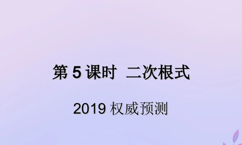 中考数学复习 第5课时 二次根式 5 权威预测(课后作业)课件