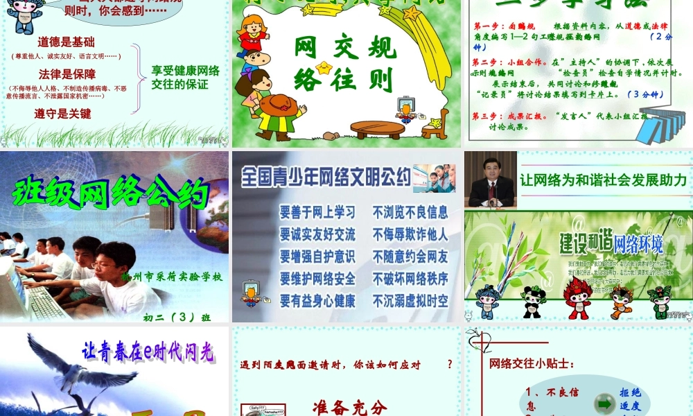 八年级政治享受健康的网络交往课件 人教版 课件