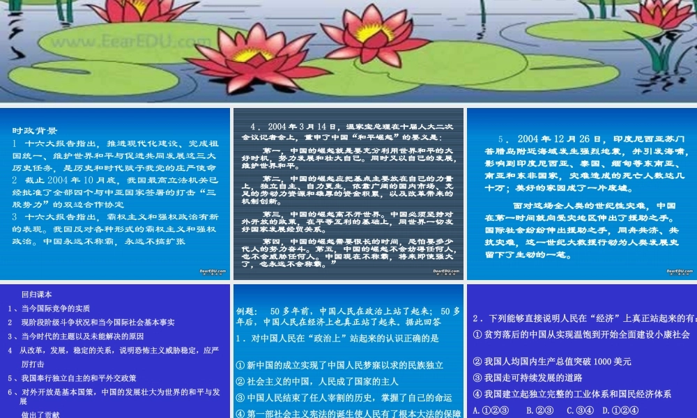 新课标初三政治专题复习二 课件