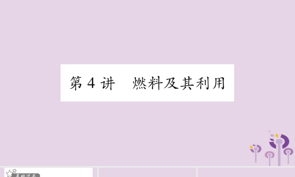 中考化学复习 第一部分 基础知识 第一单元 常见的物质 第4讲 燃料及其利用(精练)课件