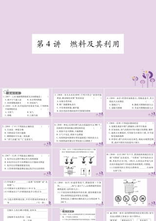 中考化学复习 第一部分 基础知识 第一单元 常见的物质 第4讲 燃料及其利用(精练)课件