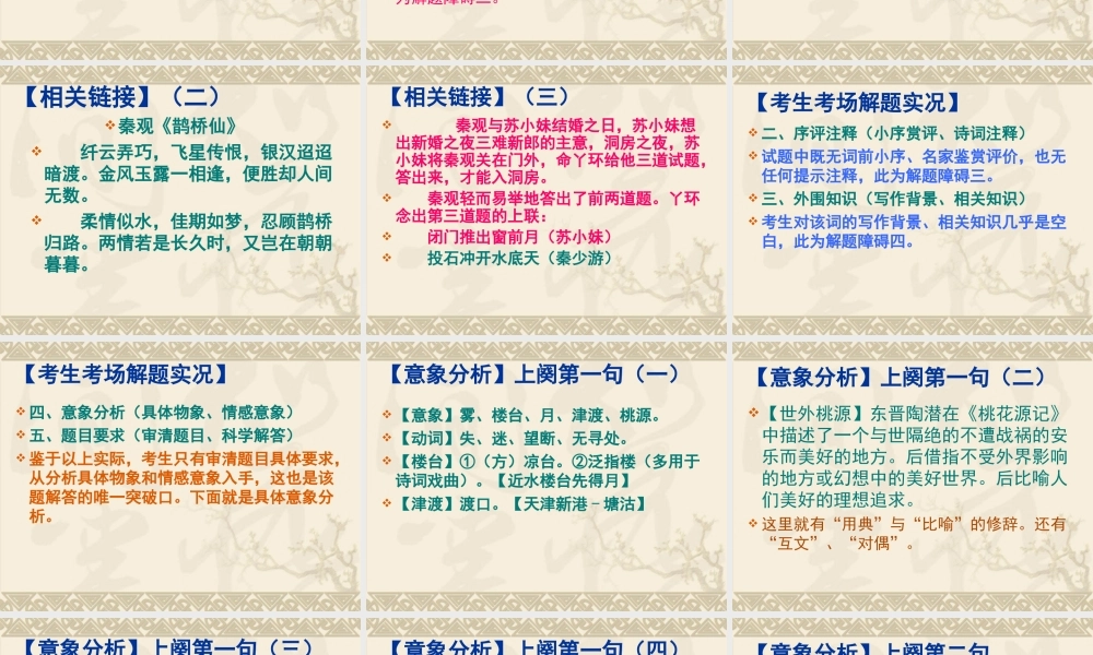 人教版例析高考古诗词鉴赏题解题方略 试题