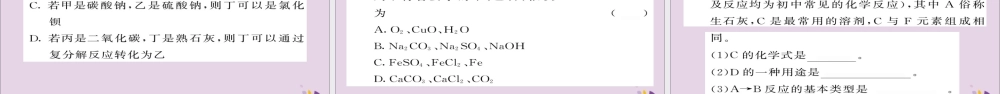 中考化学总复习 第二轮 专题训练 提升能力 专题三 物质的鉴别与推断课件