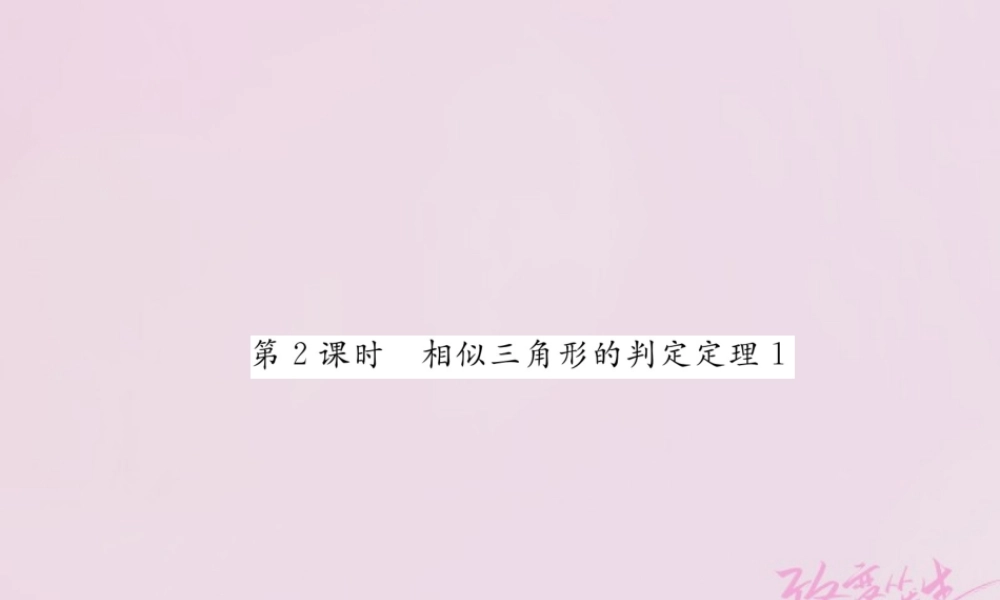 九年级数学上册 341 相似三角形的判定(第2课时)相似三角形的判定定理1练习课件 (新版)湘教版 课件