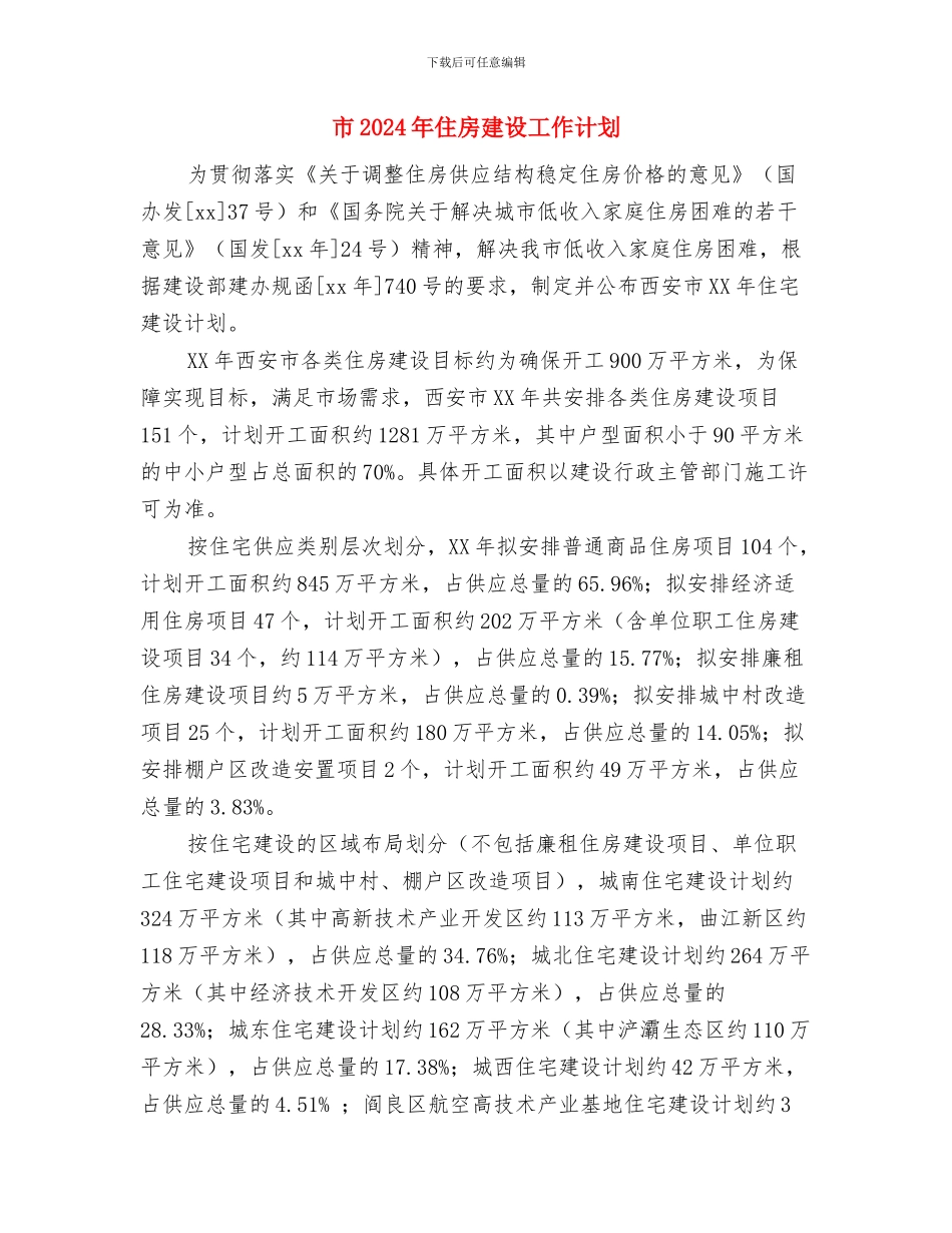 市2024年住房建设工作计划与市2024年住房建设工作计划1汇编_第3页
