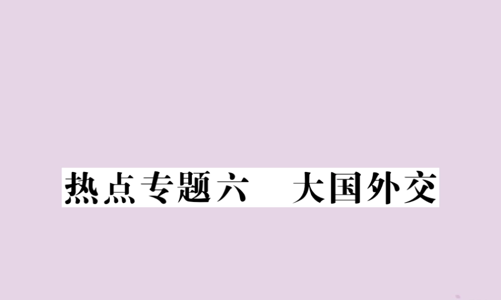 决胜中考道德与法治热点专题复习 专题六 大国外交课件