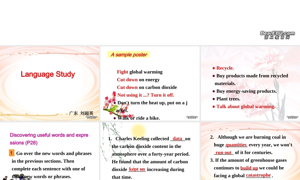 广东地区高二英语Module6 Unit4 Language study课件 人教实验版 课件