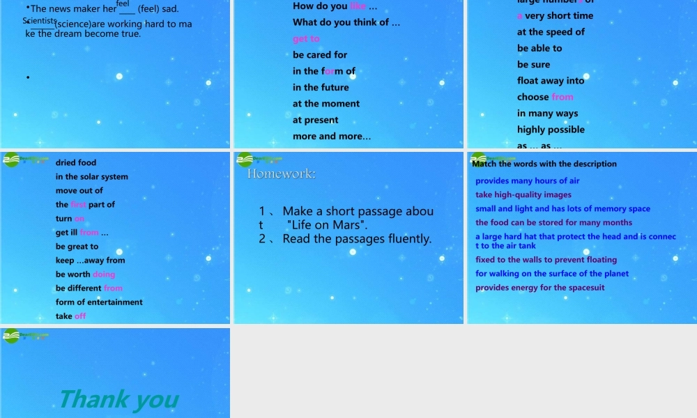 九年级英语下册 unit1 Life in Mars reading 课件 牛津版 课件